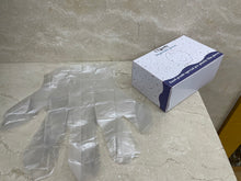 Load image into Gallery viewer, CTgoofy Disposable Plastic Gloves for General Use Disposable Food Prep Gloves - 100 Piece Plastic Food Safe Disposable Gloves, Food Handling, Transparent, One Size Fits Most (100 PCS)