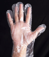 Load image into Gallery viewer, CTgoofy Disposable Plastic Gloves for General Use Disposable Food Prep Gloves - 100 Piece Plastic Food Safe Disposable Gloves, Food Handling, Transparent, One Size Fits Most (100 PCS)