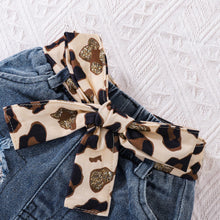 Load image into Gallery viewer, TIGELUKEY Baby Girl Clothes Newborn Long Sleeve Ruffle Romper Short Jeans Pants Leporad Headband Infant Outfits