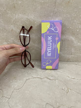 Load image into Gallery viewer, IEYELUUK Eyeglasses, Japanese Brown Teal Eyeglasses, Vegan Wearable Eyeglasses, Oval Small Frame Eyeglasses
