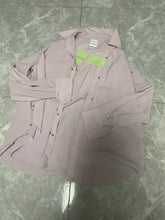 Load image into Gallery viewer, KSIEPOYE shirt, taro purple shirt, spring and summer solid color mid-length shirt, loose and comfortable long sleeve shirt