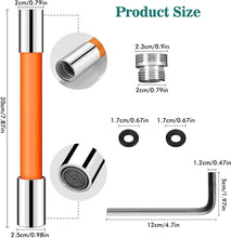 Load image into Gallery viewer, NEVANO Universal Faucet Extension Tube 20cm (5.87inch), 360°Free Rotation Splash Proof Silicone Non-Toxic Tube with Thread Linker