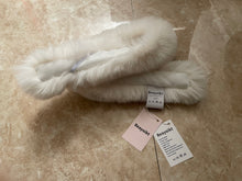 Load image into Gallery viewer, Beayoikt scarf, white plush scarf, chambray scarf, wear with accessorized fox fur collar, warm scarf