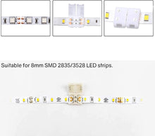 Load image into Gallery viewer, Amefil LED Strip Connector 2Pin 8mm LED Connector Kit Include Gapless Connector, L Shape PCB Connector,Jumper Connector,DC Female and DC Jack Splitter for 3528 5050 LED Strip (2pin-8)
