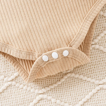 Load image into Gallery viewer, TIGELUKEY Baby Girl Clothes Newborn Long Sleeve Ruffle Romper Short Jeans Pants Leporad Headband Infant Outfits