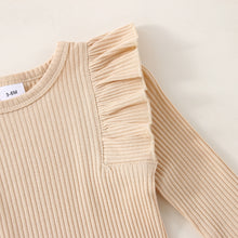 Load image into Gallery viewer, LUCKBBLO Baby Girl Clothes Outfit Infant Outifts Fall Winter Outfits 3pc Rib Frill Long Sleeve Romper Pant Set 0-24 Months