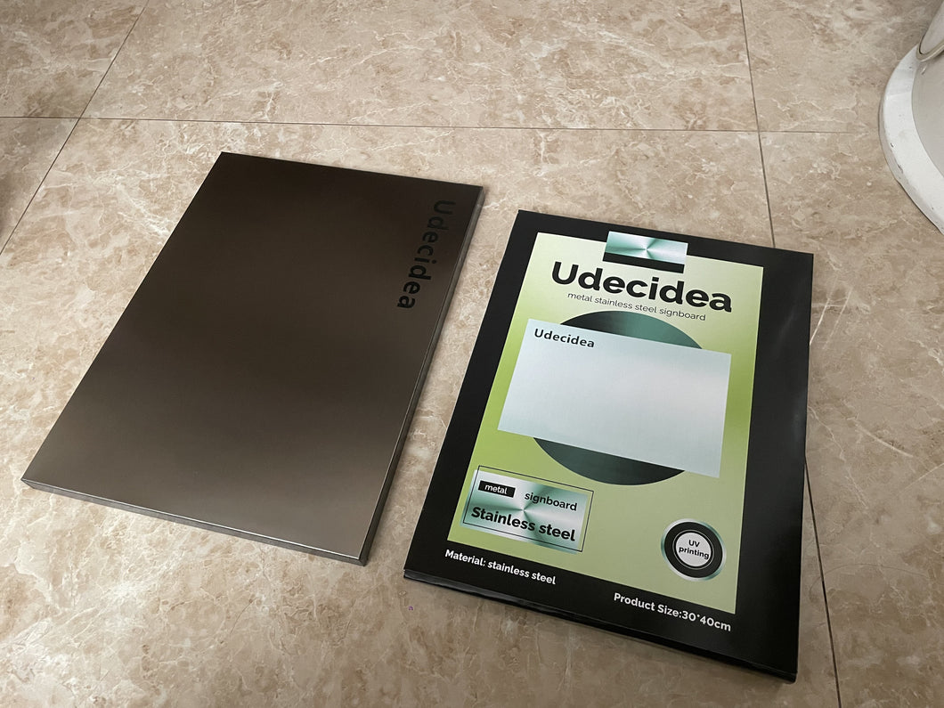 Udecidea Stainless steel sign, metal sign, company door sign, metal plaque, door brass sign