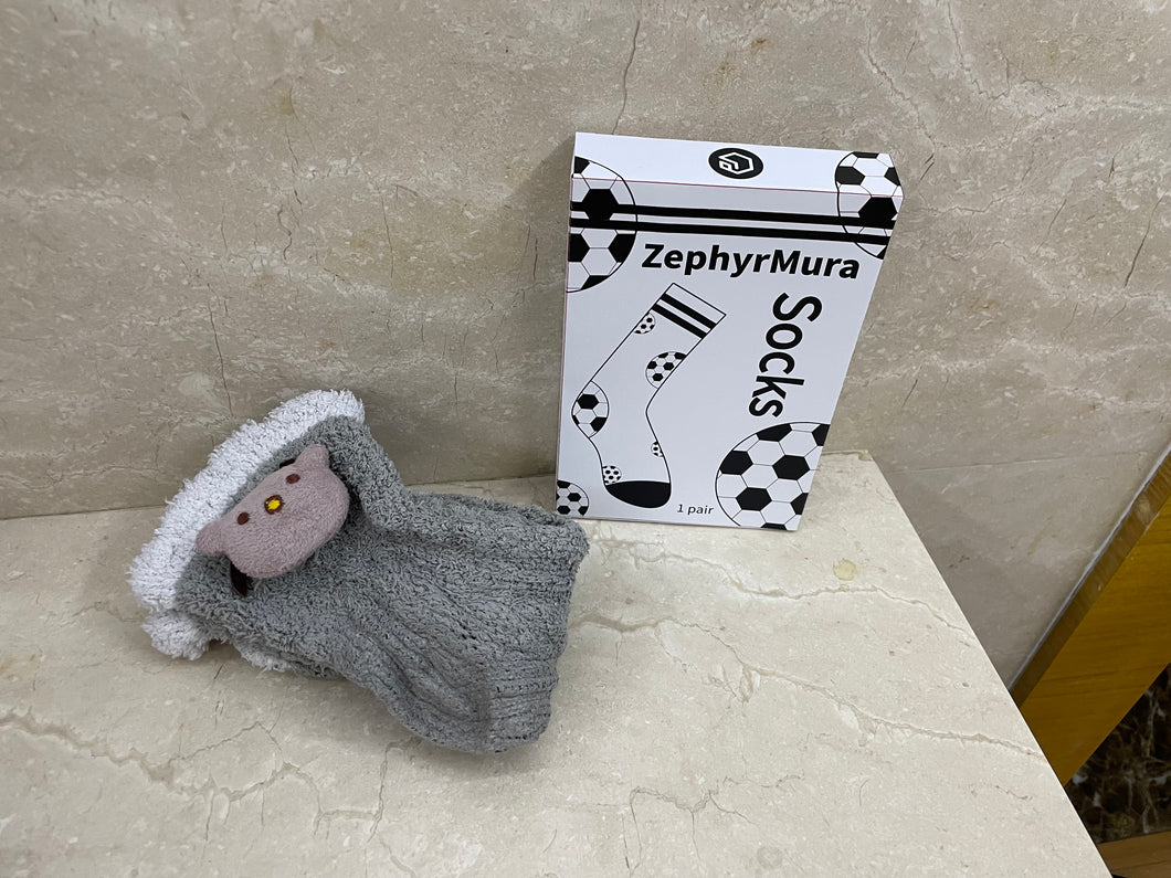 ZephyrMura Warm Socks, Socks, Anti-slip Socks, Cotton Sweat Absorbent Cool Breathable Antibacterial Anti-Odor Anti Heel Drop Socks