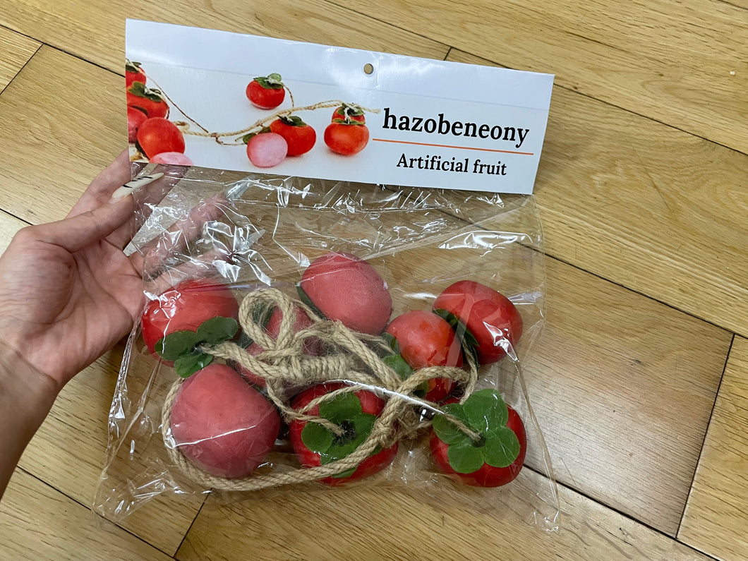 hazobeneony artificial fruit persimmon string, wall hanging, fruit hanging decorations, landscape ornaments