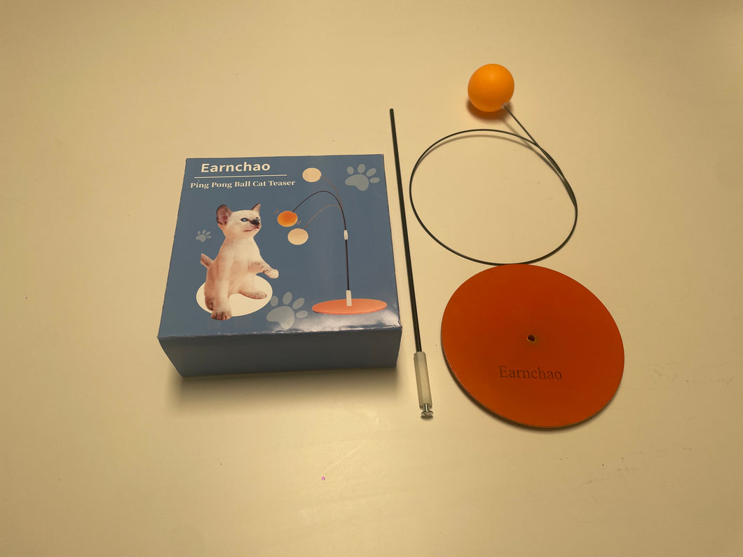 Earnchao ping pong ball teaser cat stick, cat toys teaser cat stick, kitten self high boredom reliever, kitten toys ping pong ball teaser cat stick