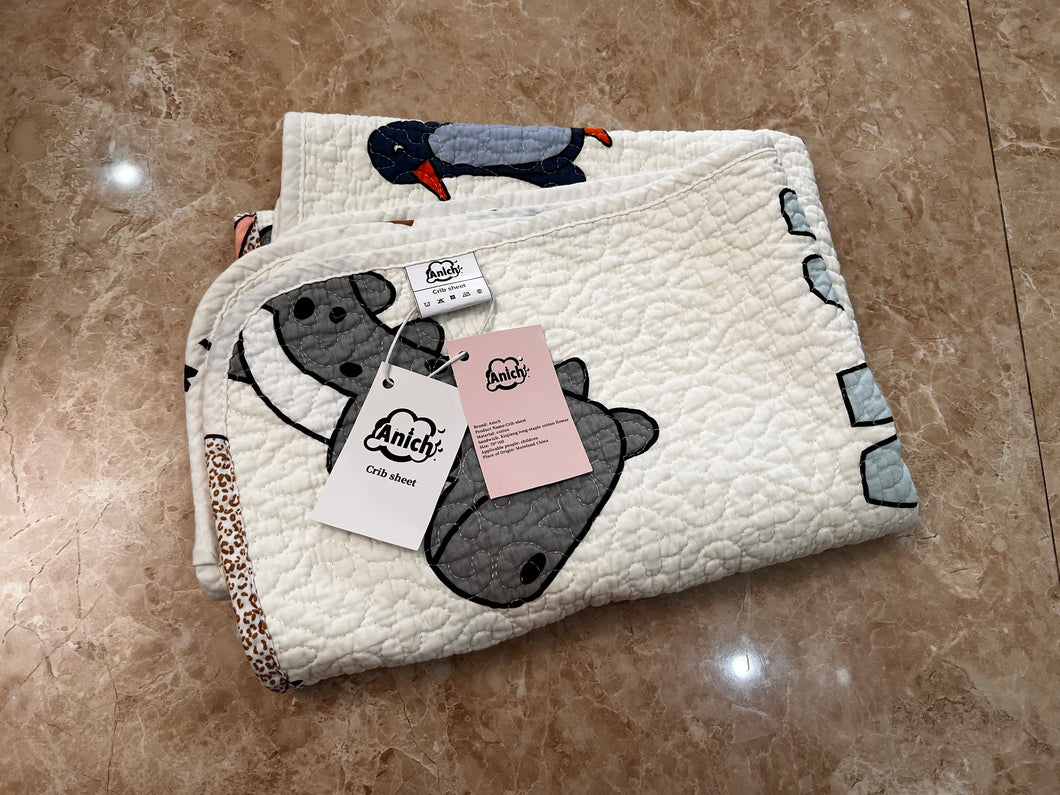 Anich Crib Sheet, Cotton Children's Sheet Baby Crib Mattress Machine Washable, Double Sided Twill Cotton Quilted Sandwich Sheet
