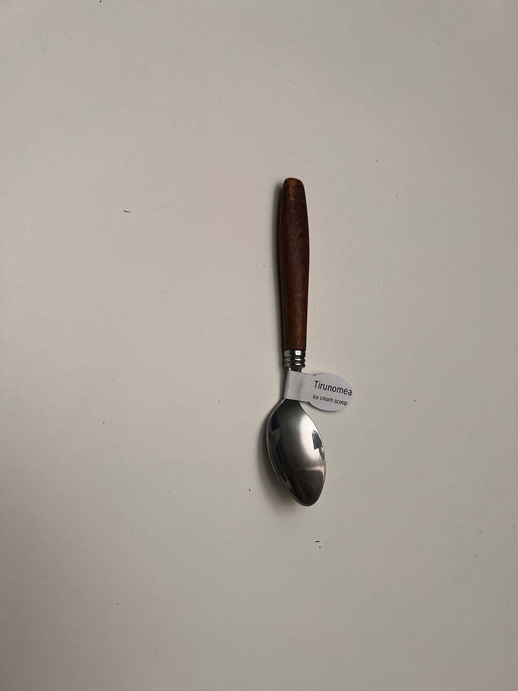Tirunomea Ice Cream Scoop, Walnut Solid Wood 304 Stainless Steel Ice Cream Scoop, Mini Ice Cream Scoop, Kids Dessert Scoop