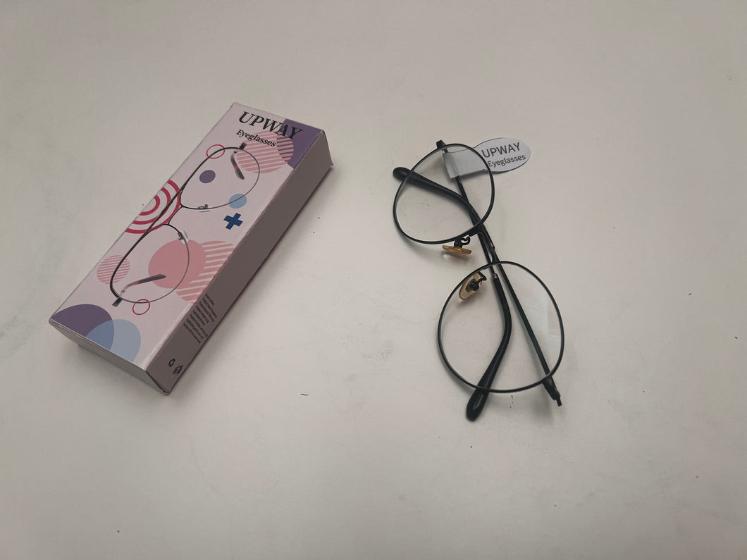 UPWAY eyeglasses, black frame premium sense large frame anti-blue light glasses, can be equipped with prescription eyeglasses, women's tide premium sense show face small black frame eyeglasses