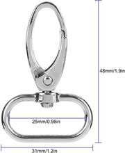 Load image into Gallery viewer, HI-BOOM Pack of 20 Metal 1 Inches Silvery Curved Lobster Clasps Swivel Trigger Clips Snap

