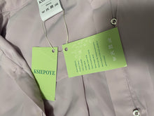 Load image into Gallery viewer, KSIEPOYE shirt, taro purple shirt, spring and summer solid color mid-length shirt, loose and comfortable long sleeve shirt

