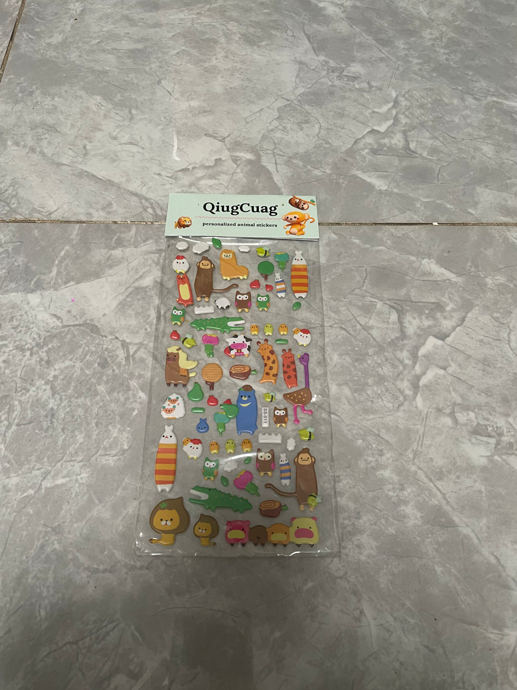 QiugCuag Stickers, Personalized Critter Stickers, Cute Shape Kids Stickers, Critter Reward Stickers