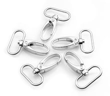 Load image into Gallery viewer, HI-BOOM Pack of 20 Metal 1 Inches Silvery Curved Lobster Clasps Swivel Trigger Clips Snap
