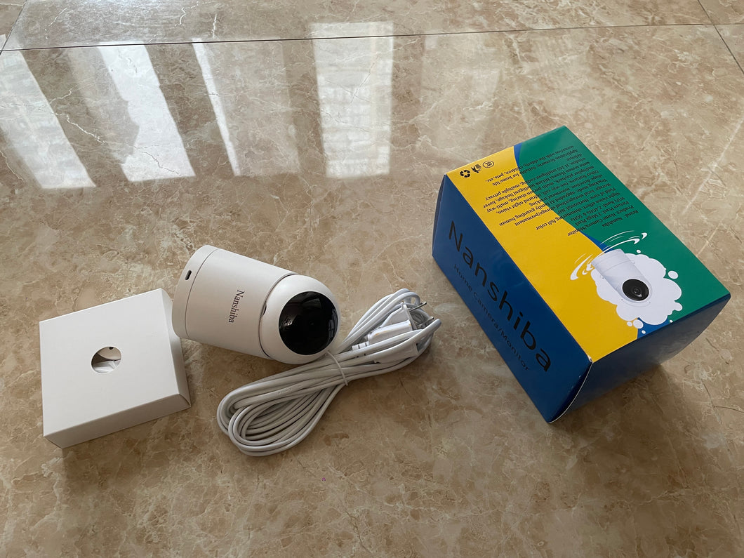 Nanshiba Webcam,Indoor Surveillance 360 Degree Monitor Head,Home Remote Monitor,Cell Phone Wireless HD Night Vision Camera
