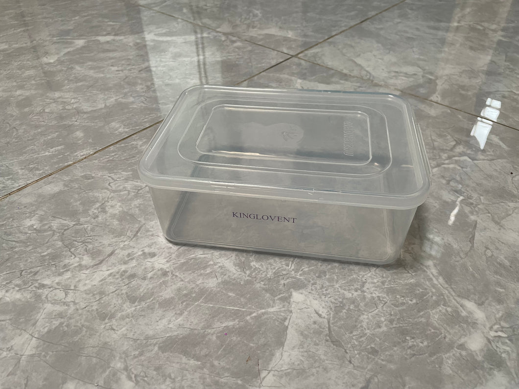 KINGLOVENT Plastic Containers, Plastic Home Storage Boxes, Clear Plastic Boxes Rectangle for Refrigerator Freezer Sealed Food Grade Kitchen Storage Boxes