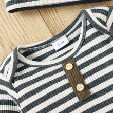 Load image into Gallery viewer, VILUNTOTO Baby Boy Clothes Newborn Outfits Long Sleeve Stripe Romper Overalls Suspender Pants Set 0-24 Months
