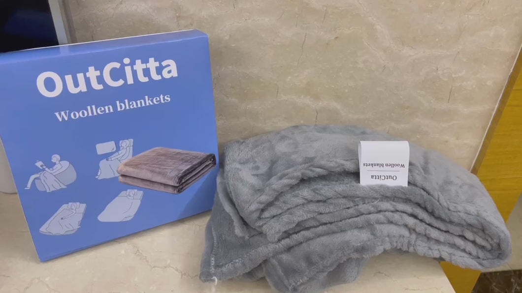 OutCitta Coral Fleece Blanket, Throw, Air Conditioning Towel Blanket, Thin Blanket, Lunch Dorm Blanket