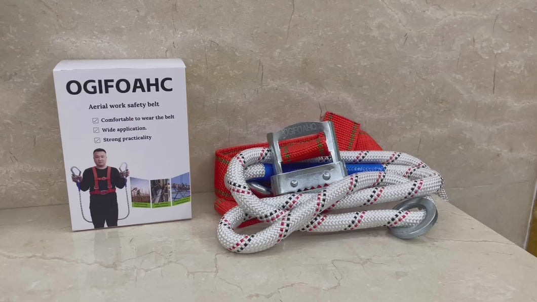 OGIFOAHC three-point safety belt, construction site fall prevention work-at-height belt, rock-climbing half-body safety belt