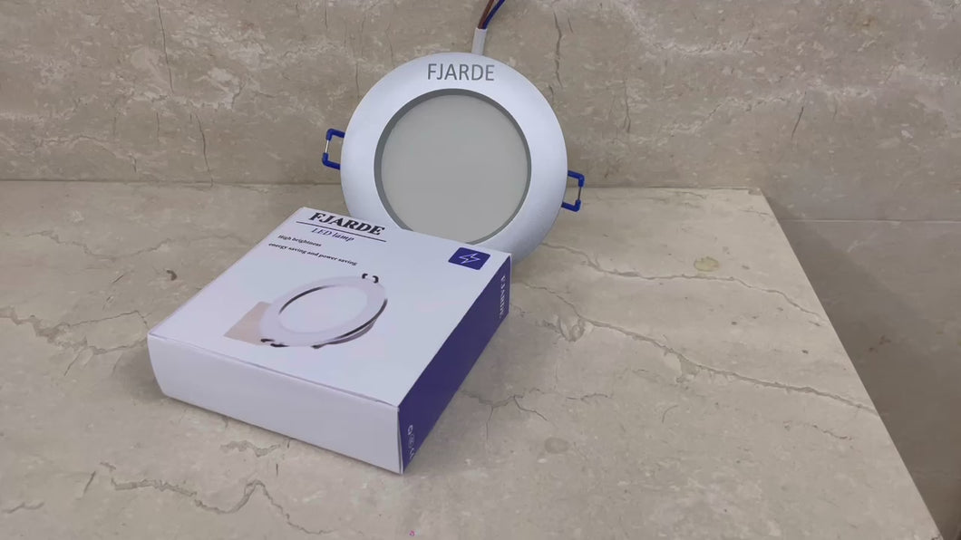 FJARDE LED Slim Downlight, 1cm Recessed Hole Light, 12W Ceiling Light, Square Panel Light, Square Grille Light
