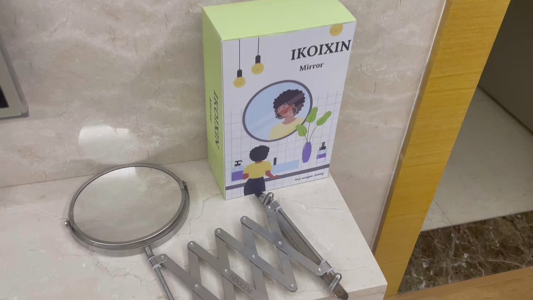 IKOIXIN Mirror,Makeup Mirror,Folding Telescopic Mirror,Dressing Mirror,Wall Mounted Telescopic Mirror