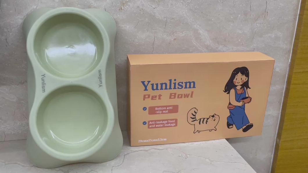 Yunlism pet bowl, stainless steel bowl for dogs, rice bowl, dog and cat food bowl, leak-proof water bowl pet supplies