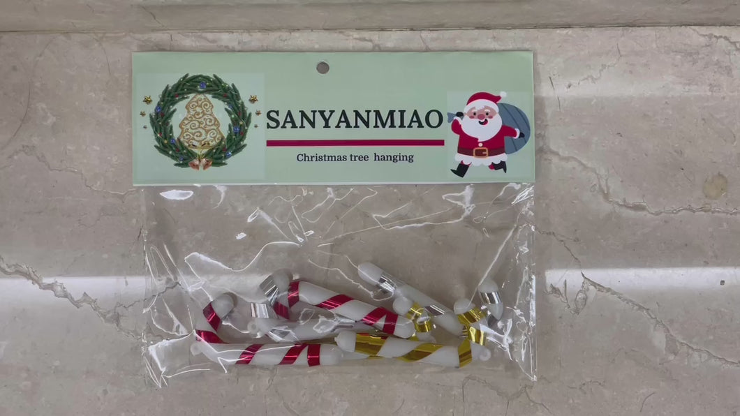 SANYANMIAO Christmas decorations, Christmas tree hanging, Christmas tree small cane hanging