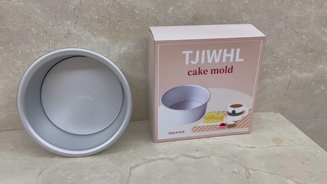 TJIWHL Baking 4 inch Cake Mould, Anodized Heightened Round Live Bottom Cake Mould, Chiffon Cake Mould, Non-Stick