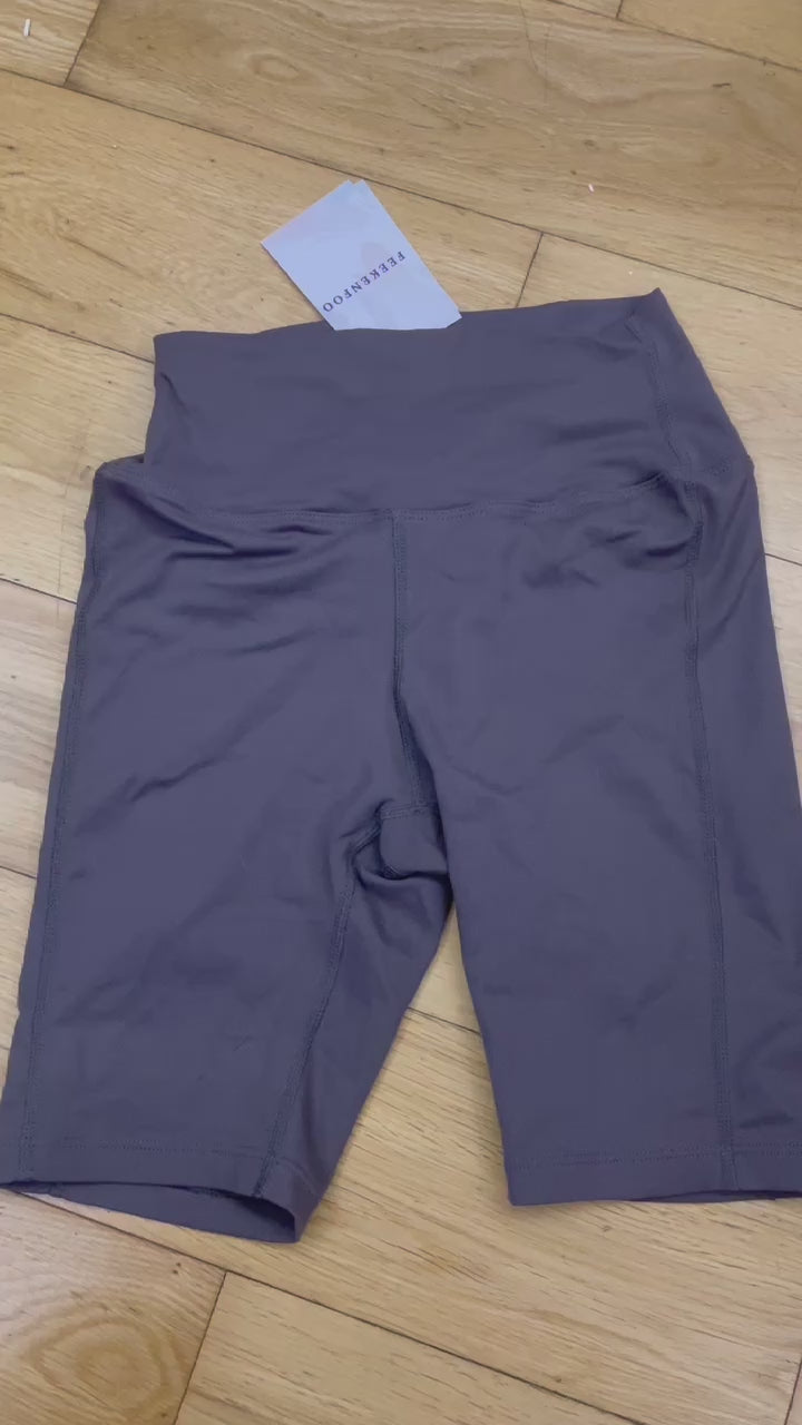 FEEKENFOO Nude Feeling Skin Friendly Yoga Pants, High Waist Peach Butt Skinny Tummy Trimming Sweatpants, 3/4 Yoga Pants
