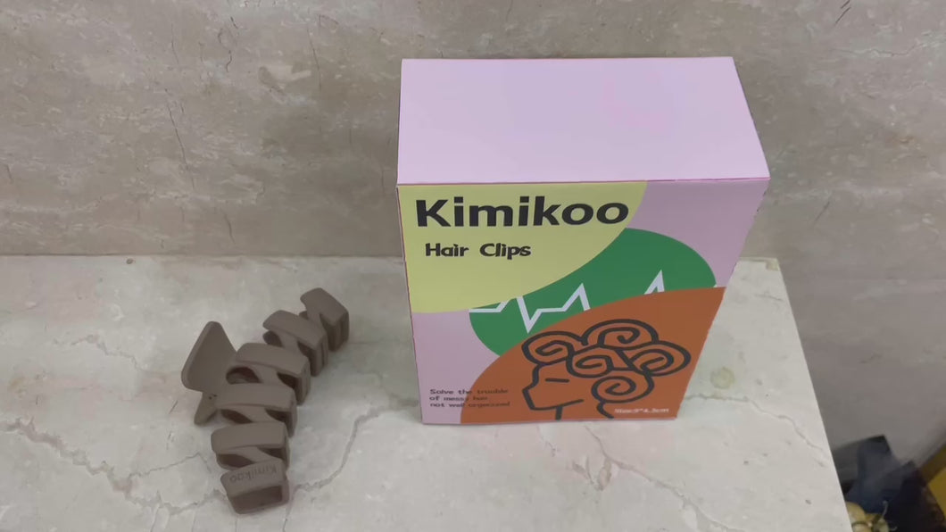 Kimikoo French Girl Scratch Clip, Frosted Matte Hair Clip in Morandi, White Wave Back of Head Scratch Clip, Shark Clip