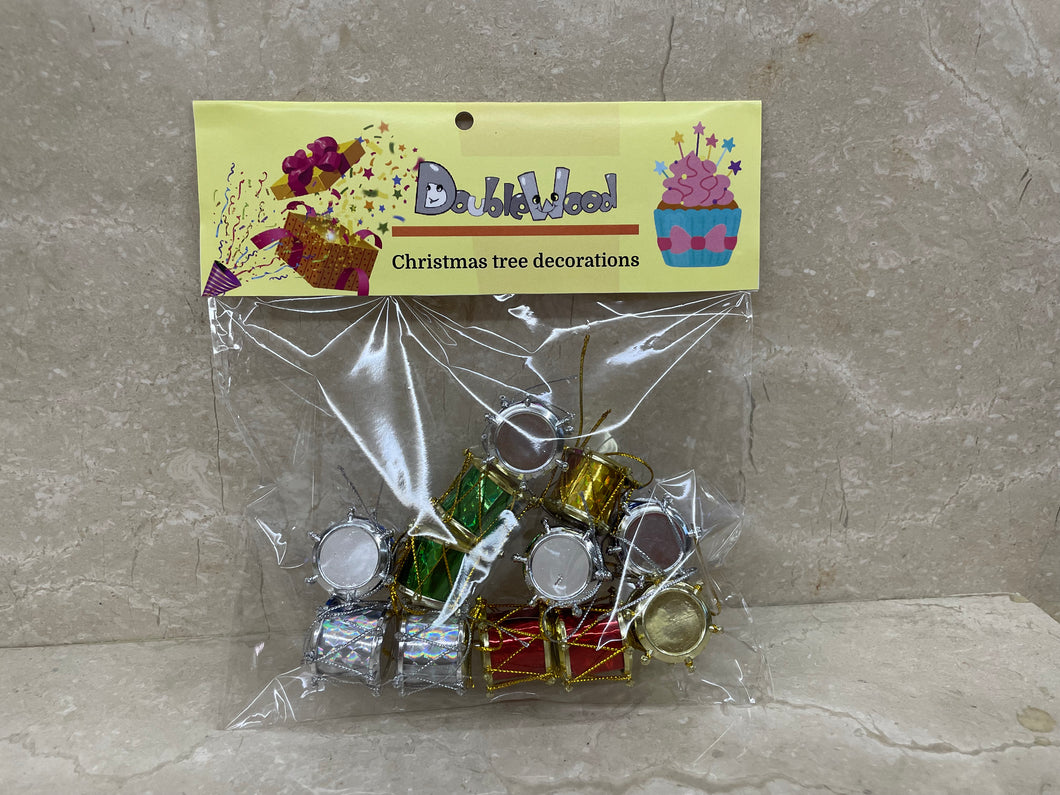 DOUBLEWOOD Christmas decorations, Christmas tree hanging, Christmas drum hanging ornaments