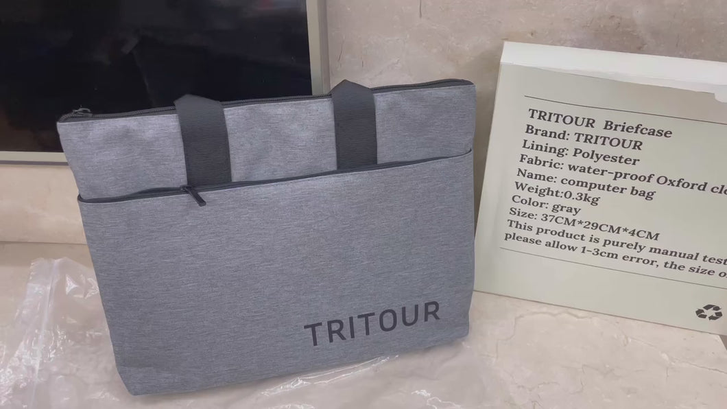 TRITOUR briefcase, handbag file bag, business computer bag, canvas waterproof large-capacity briefcase