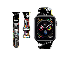 Load image into Gallery viewer, SadSkins Christmas Watch Bands Compatible with Apple Watch 38mm 40mm 42mm 44mm 45mm, Adjustable Waterproof Wristbands Soft Silicone Replacement Strap for iWatch Series 8 7 6 5 4 3 2 1 SE
