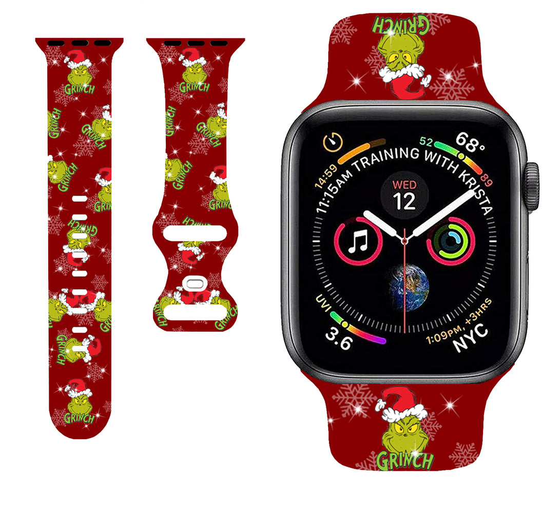 SadSkins Christmas Watch Bands Compatible with Apple Watch 38mm 40mm 42mm 44mm 45mm, Adjustable Waterproof Wristbands Soft Silicone Replacement Strap for iWatch Series 8 7 6 5 4 3 2 1 SE