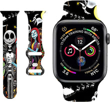 Load image into Gallery viewer, SadSkins Christmas Watch Bands Compatible with Apple Watch 38mm 40mm 42mm 44mm 45mm, Adjustable Waterproof Wristbands Soft Silicone Replacement Strap for iWatch Series 8 7 6 5 4 3 2 1 SE
