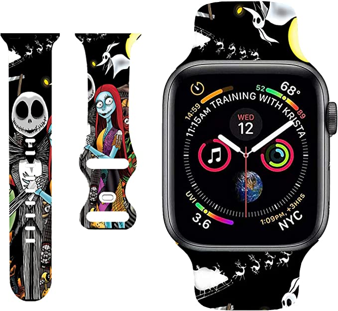 SadSkins Christmas Watch Bands Compatible with Apple Watch 38mm 40mm 42mm 44mm 45mm, Adjustable Waterproof Wristbands Soft Silicone Replacement Strap for iWatch Series 8 7 6 5 4 3 2 1 SE