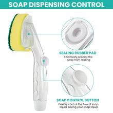 Load image into Gallery viewer, Non Scratch Dishwand Refills Handle, Dish Wand Refill Pack, 6 Heavy Duty Replacement Sponge Heads Set, Soap Dispenser Scrubbers, Dishwashing Scrub Dispensing Brush Pads, Dishwasher Cleaning Tool kit
