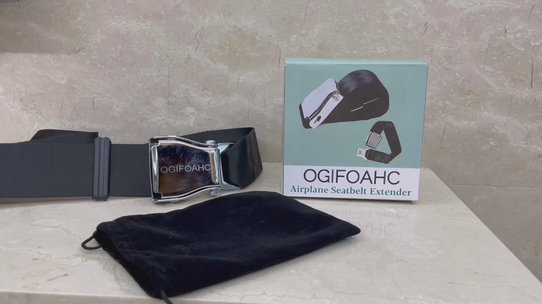 OGIFOAHC Airplane Seatbelt Extender - FITS All Airlines-Free Carrying Case- Bring You a Comfortable Trip, Black
